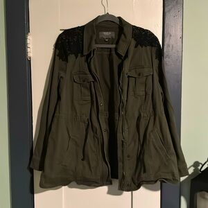 Lacy army coat. Versatile and so cute. Torrid size 0.
